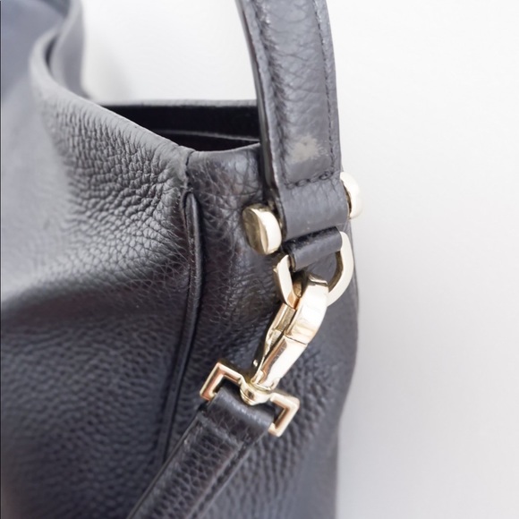 KATE SPADE PEBBLED BLACK LEATHER BAG WITH TASSEL♠️ - Picture 6 of 12